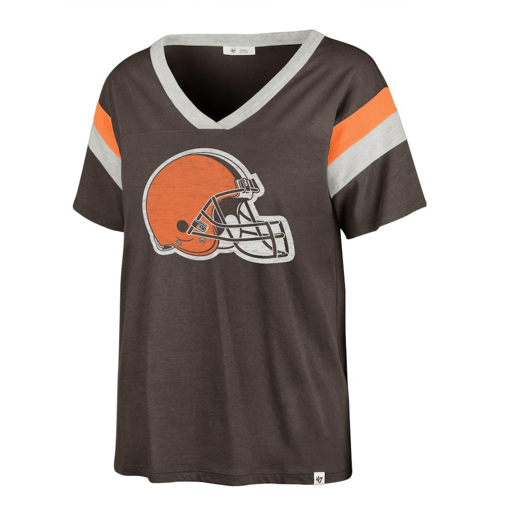 Cleveland Browns '47 Women's Phoenix V-Neck T-Shirt Brown | 47 brand