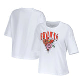 Cleveland Browns WEAR by Erin Andrews Women's Boxy Floral Cropped T-Shirt White | NFL