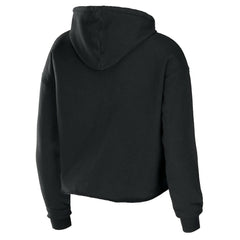 Miami Dolphins WEAR by Erin Andrews Women's Cropped Sponge Fleece Pullover Hoodie Black | NFL
