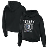 Tennessee Titans WEAR by Erin Andrews Women's Cropped Sponge Fleece Pullover Hoodie Black | NFL
