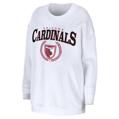 Arizona Cardinals WEAR by Erin Andrews Women's Oversized Pullover Sweatshirt White | NFL