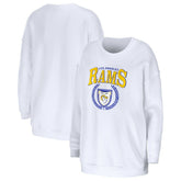 Los Angeles Rams WEAR by Erin Andrews Women's Oversized Pullover Sweatshirt White | NFL