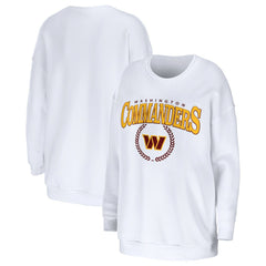 Washington Commanders WEAR by Erin Andrews Women's Oversized Pullover Sweatshirt White | NFL