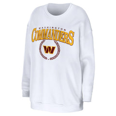 Washington Commanders WEAR by Erin Andrews Women's Oversized Pullover Sweatshirt White | NFL