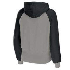 Las Vegas Raiders WEAR by Erin Andrews Women's Colorblock Lightweight Full-Zip Hoodie Silver | NFL