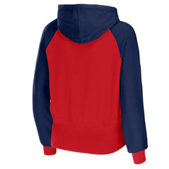 New England Patriots WEAR by Erin Andrews Women's Colorblock Lightweight Full-Zip Hoodie Red | NFL