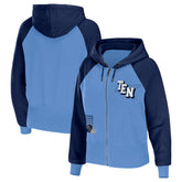 Tennessee Titans WEAR by Erin Andrews Women's Colorblock Lightweight Full-Zip Hoodie Light Blue | NFL