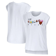 Chicago Bears WEAR by Erin Andrews Women's Greetings From Muscle T-Shirt White | NFL