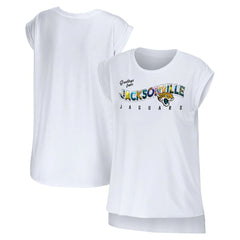 Jacksonville Jaguars WEAR by Erin Andrews Women's Greetings From Muscle T-Shirt White | NFL