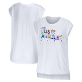 Los Angeles Rams WEAR by Erin Andrews Women's Greetings From Muscle T-Shirt White | NFL
