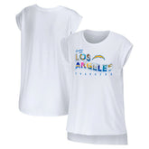 Los Angeles Chargers WEAR by Erin Andrews Women's Greetings From Muscle T-Shirt White | NFL