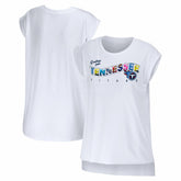Tennessee Titans WEAR by Erin Andrews Women's Greetings From Muscle T-Shirt White | NFL