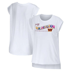 Washington Commanders WEAR by Erin Andrews Women's Greetings From Muscle T-Shirt White | NFL