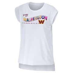 Washington Commanders WEAR by Erin Andrews Women's Greetings From Muscle T-Shirt White | NFL