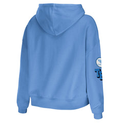 Tennessee Titans WEAR by Erin Andrews Women's Modest Cropped Pullover Hoodie Light Blue | NFL