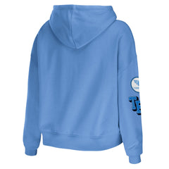 Tennessee Titans WEAR by Erin Andrews Women's Plus Size Modest Cropped Pullover Hoodie Light Blue | NFL