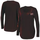 Cleveland Browns WEAR by Erin Andrews Women's Team Scoop Neck T-Shirt Brown | NFL