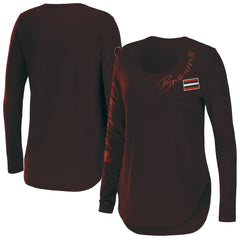 Cleveland Browns WEAR by Erin Andrews Women's Team Scoop Neck T-Shirt Brown | NFL