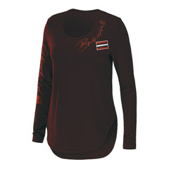Cleveland Browns WEAR by Erin Andrews Women's Team Scoop Neck T-Shirt Brown | NFL