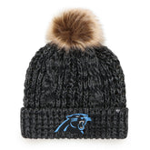 Carolina Panthers '47 Women's Meeko Cuffed Knit Hat with Pom Black | 47 brand