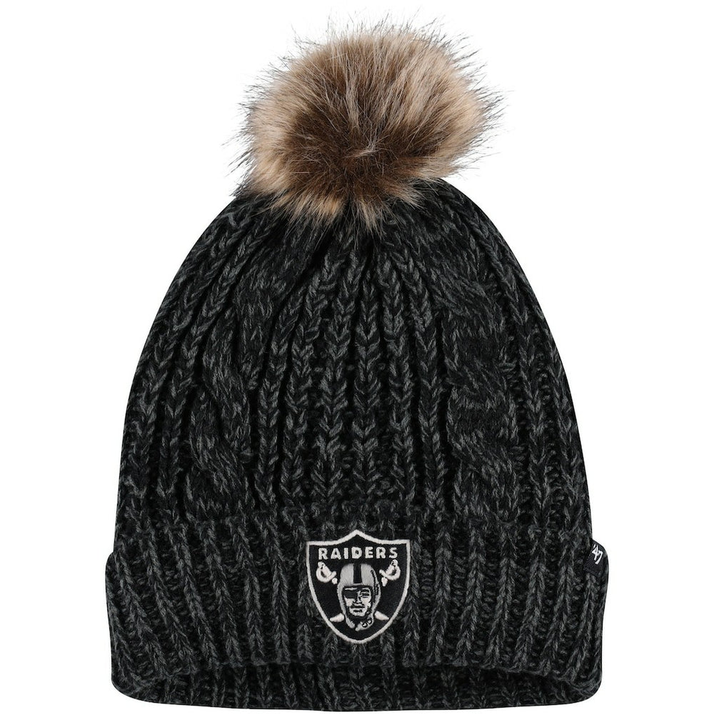 Las Vegas Raiders '47 Women's Meeko Cuffed Knit Hat with Pom Black | 47 brand