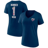 Chicago Bears Women's Plus Size Mother's Day #1 Mom V-Neck T-Shirt Navy | Fanatics