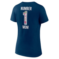 Chicago Bears Women's Plus Size Mother's Day #1 Mom V-Neck T-Shirt Navy | Fanatics