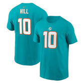 Tyreek Hill Miami Dolphins Player Name & Number T-Shirt Aqua | Nike for Sale