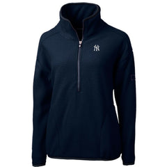 New York Yankees Cutter & Buck Women's Cascade Eco Sherpa Fleece Quarter-Zip Pullover Jacket - MLB