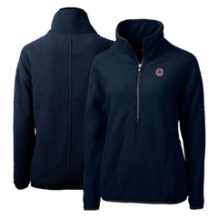 Chicago Cubs Cutter & Buck Women's Cascade Eco Sherpa Fleece Quarter-Zip Pullover Jacket - MLB