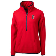 Boston Red Sox Cutter & Buck Women's Cascade Eco Sherpa Fleece Quarter-Zip Pullover Jacket - MLB