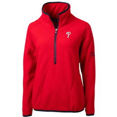 Philadelphia Phillies Cutter & Buck Women's Cascade Eco Sherpa Fleece Quarter-Zip Pullover Jacket - MLB