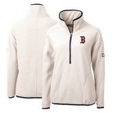Boston Red Sox Cutter & Buck Women's Cascade Eco Sherpa Fleece Quarter-Zip Pullover Jacket - MLB