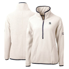 New York Yankees Cutter & Buck Women's Cascade Eco Sherpa Fleece Quarter-Zip Pullover Jacket - MLB