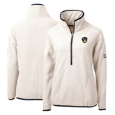 Milwaukee Brewers Cutter & Buck Women's Cascade Eco Sherpa Fleece Quarter-Zip Pullover Jacket - MLB