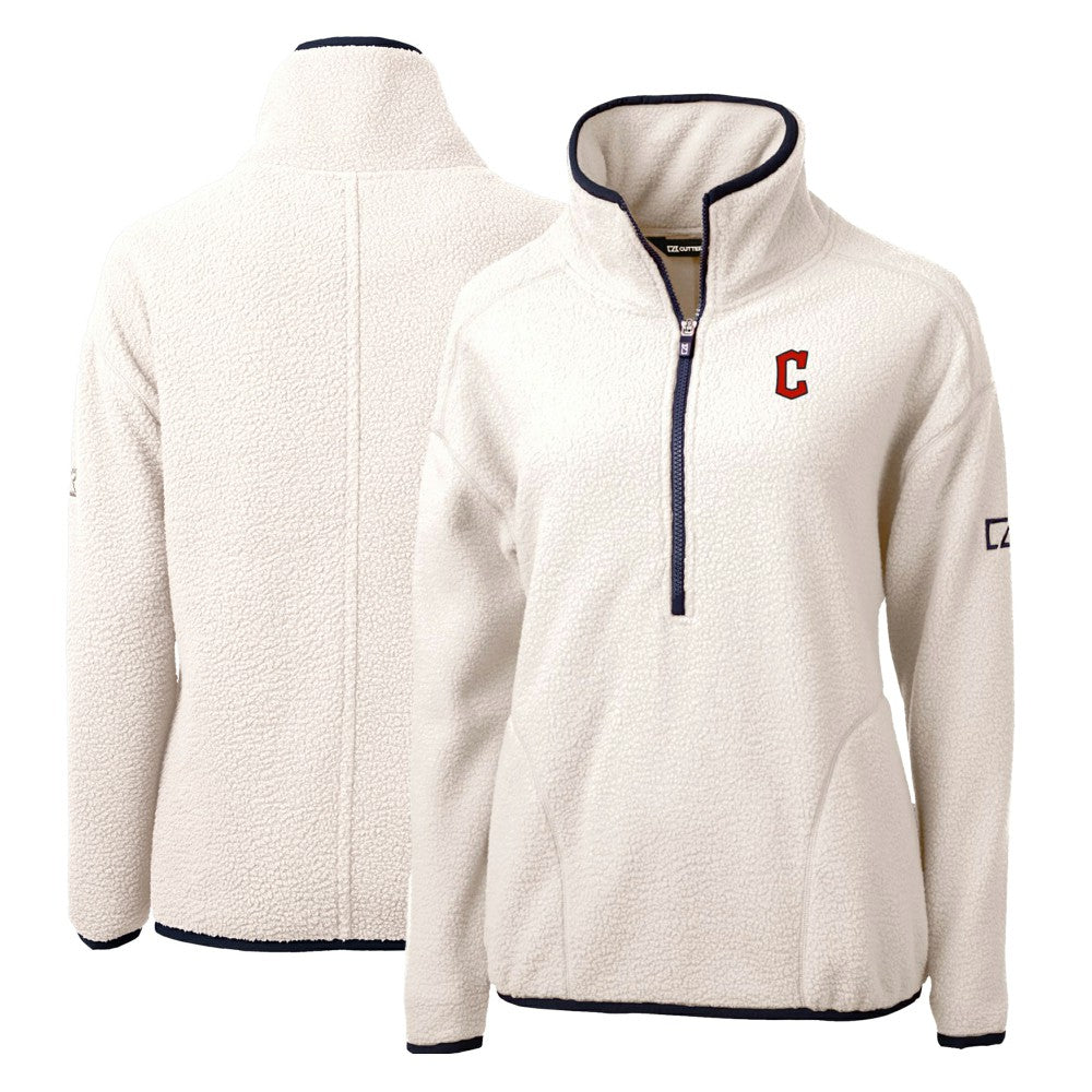 Cleveland Guardians Cutter & Buck Women's Cascade Eco Sherpa Fleece Quarter-Zip Pullover Jacket - MLB