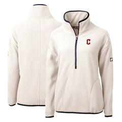 Cleveland Guardians Cutter & Buck Women's Cascade Eco Sherpa Fleece Quarter-Zip Pullover Jacket - MLB