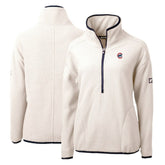 Chicago Cubs Cutter & Buck Women's Cascade Eco Sherpa Fleece Quarter-Zip Pullover Jacket - MLB