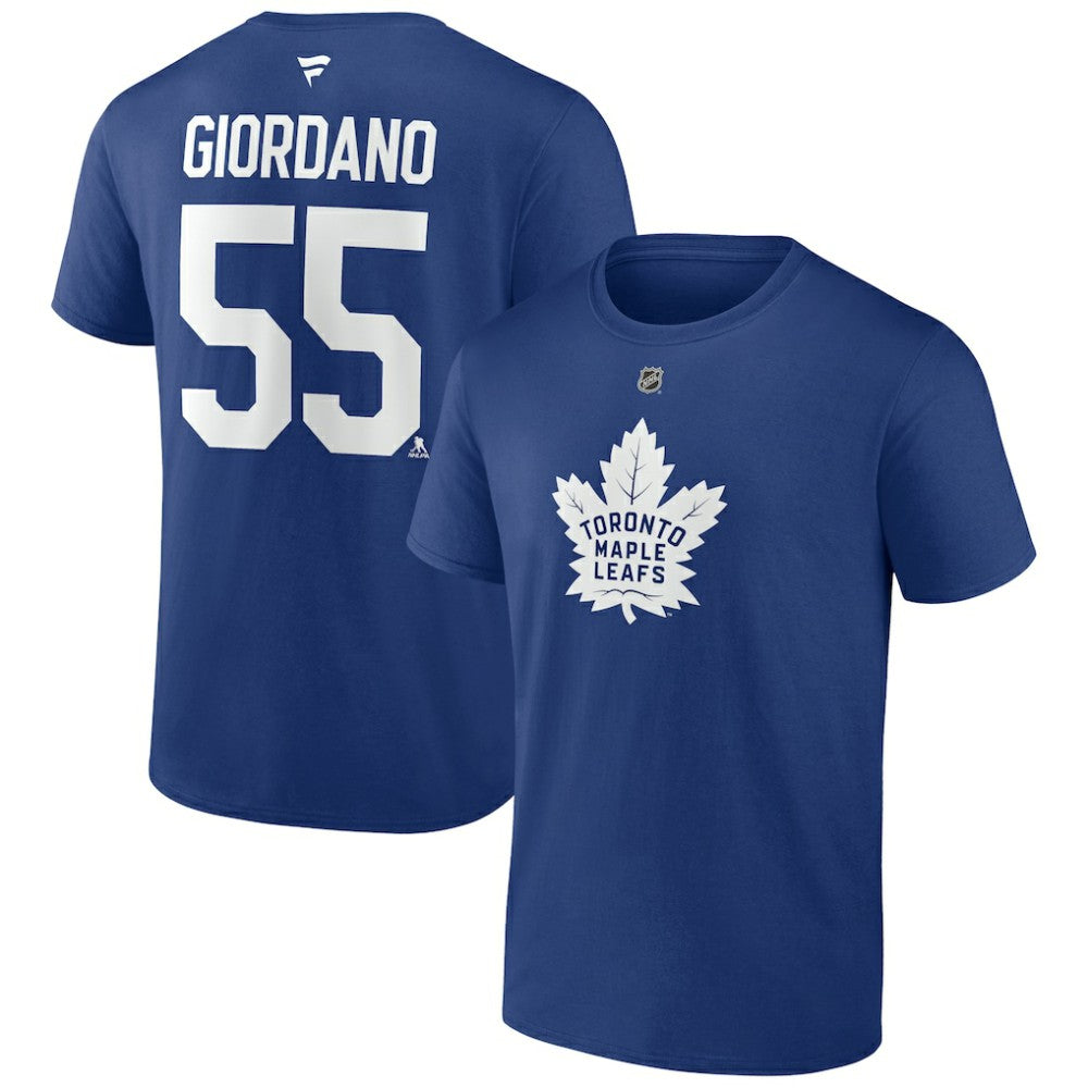 Mark Giordano Toronto Maple Leafs Fanatics Authentic Stack Name & Number T-Shirt - Blue - NHL