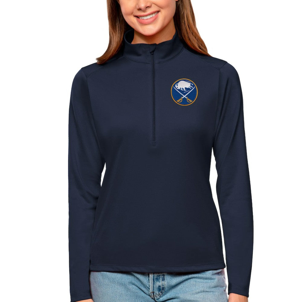 Buffalo Sabres Antigua Women's Tribute Quarter-Zip Pullover Top - Navy - NHL
