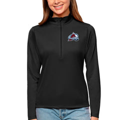 Colorado Avalanche Antigua Women's Tribute Quarter-Zip Pullover Top - Black - NHL