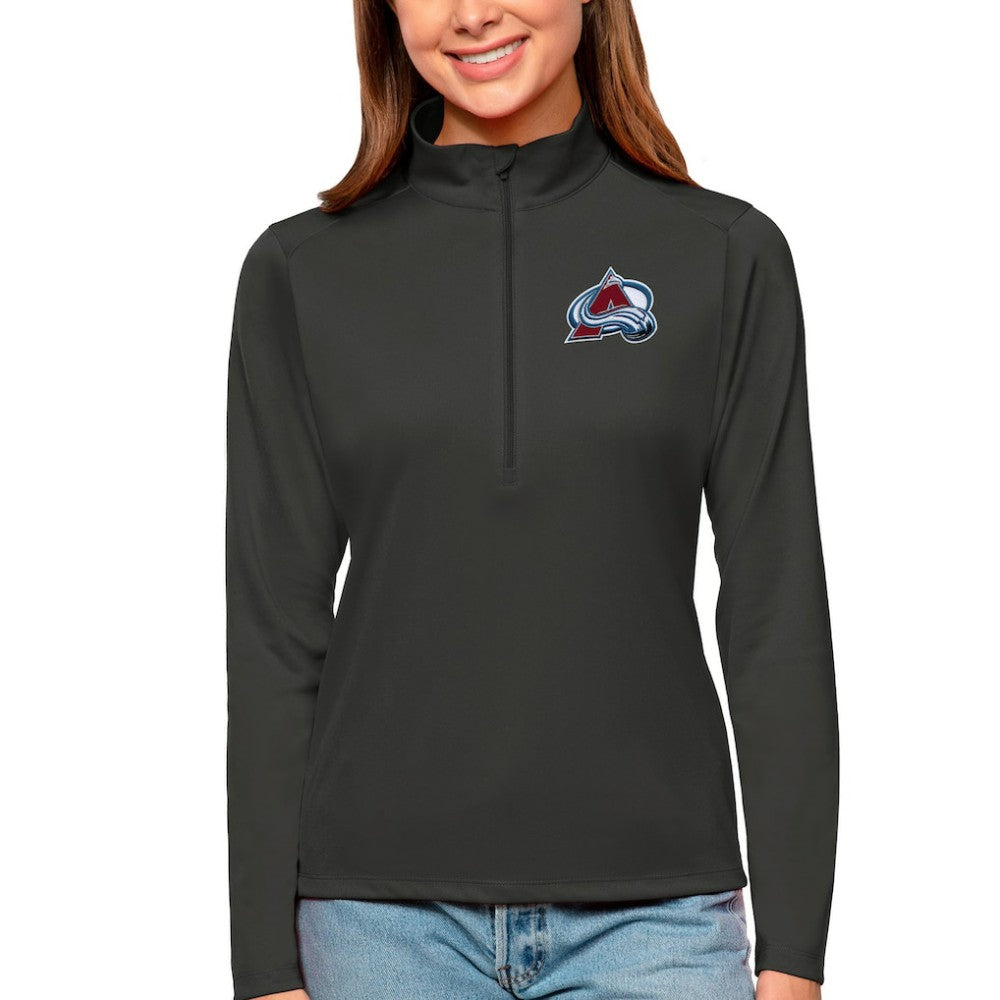 Colorado Avalanche Antigua Women's Tribute Quarter-Zip Pullover Top - Charcoal - NHL