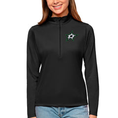 Dallas Stars Antigua Women's Tribute Quarter-Zip Pullover Top - Black - NHL
