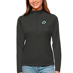 Dallas Stars Antigua Women's Tribute Quarter-Zip Pullover Top - Charcoal - NHL
