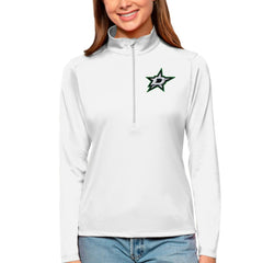 Dallas Stars Antigua Women's Tribute Quarter-Zip Pullover Top - White - NHL