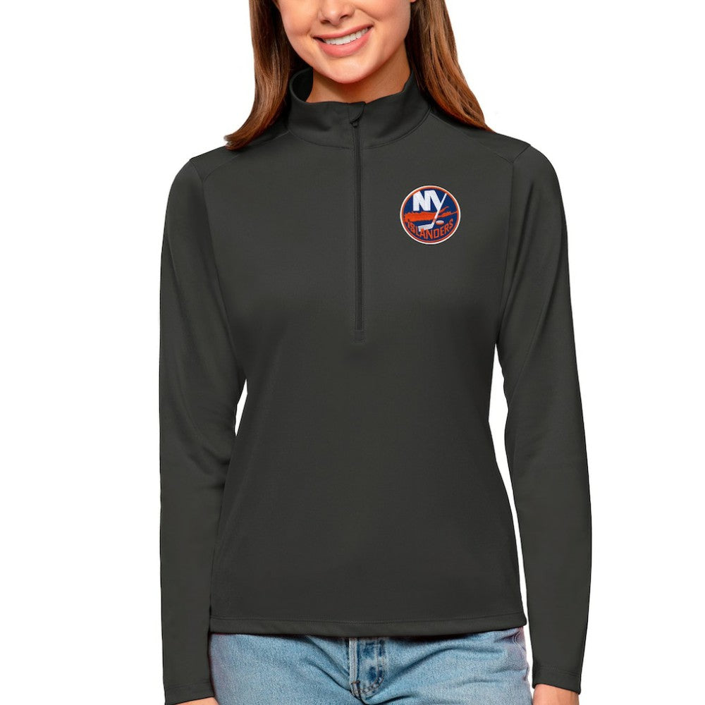New York Islanders Antigua Women's Tribute Quarter-Zip Pullover Top - Charcoal - NHL