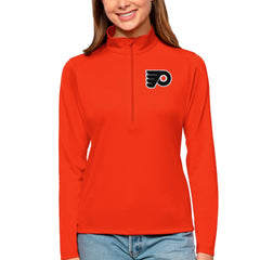 Philadelphia Flyers Antigua Women's Tribute Quarter-Zip Pullover Top - Orange - NHL
