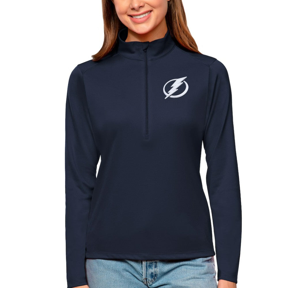 Tampa Bay Lightning Antigua Women's Tribute Quarter-Zip Pullover Top - Navy - NHL
