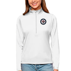 Winnipeg Jets Antigua Women's Tribute Quarter-Zip Pullover Top - White - NHL