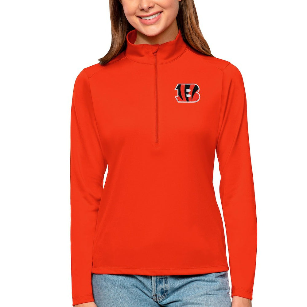 Cincinnati Bengals Antigua Women's Tribute Half-Zip Top Orange | NFL